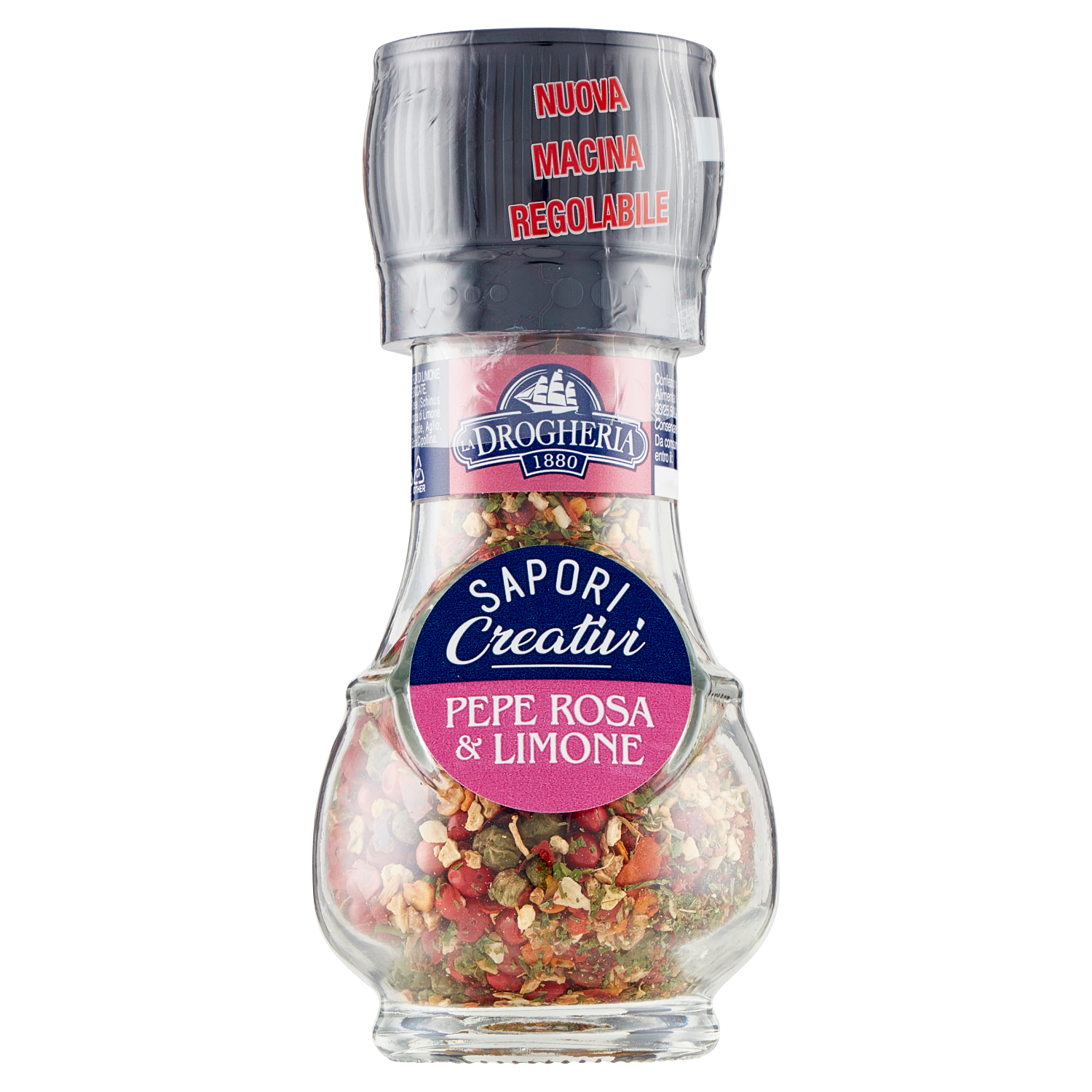 La Drogheria - Pepe Rosa & Limone in Grani con Macinino 40g