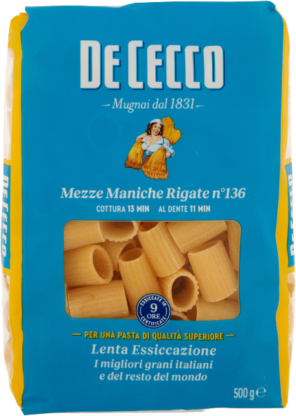 De Cecco - Mezze Maniche Rigate Nr. 136 - 500g