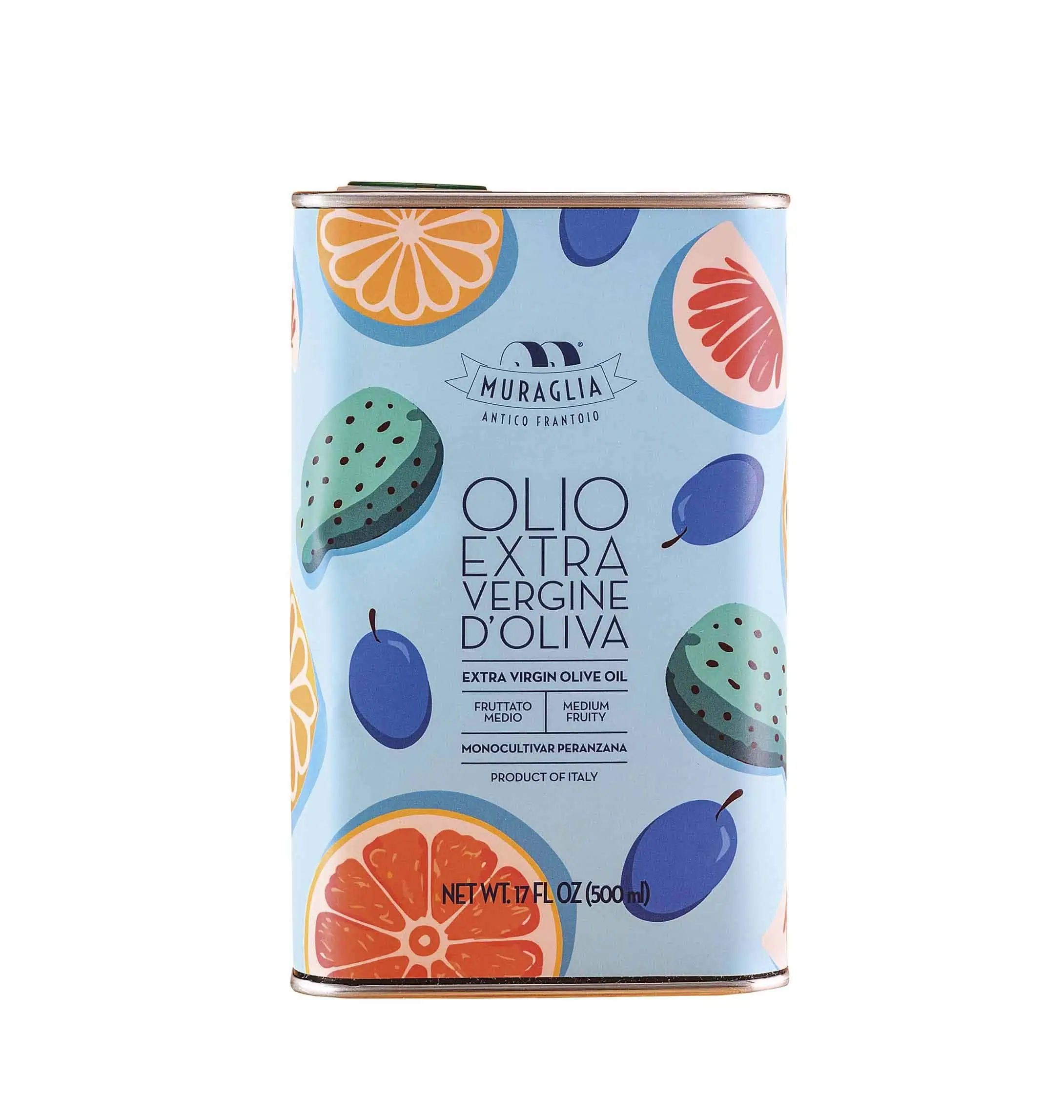 Muraglia – Olio Extra Vergine di Oliva “Fruttato Medio” Latta Mediterraneo Celeste 500ml