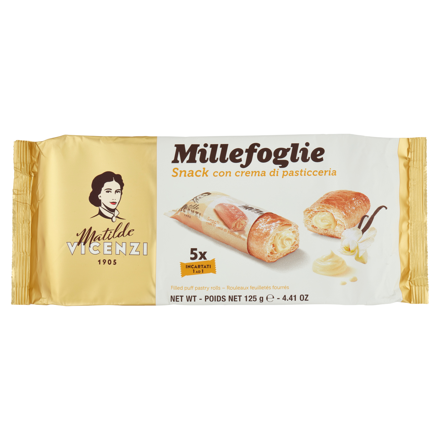 Vicenzi - Millefoglie Minisnack Creme x5 - 125g