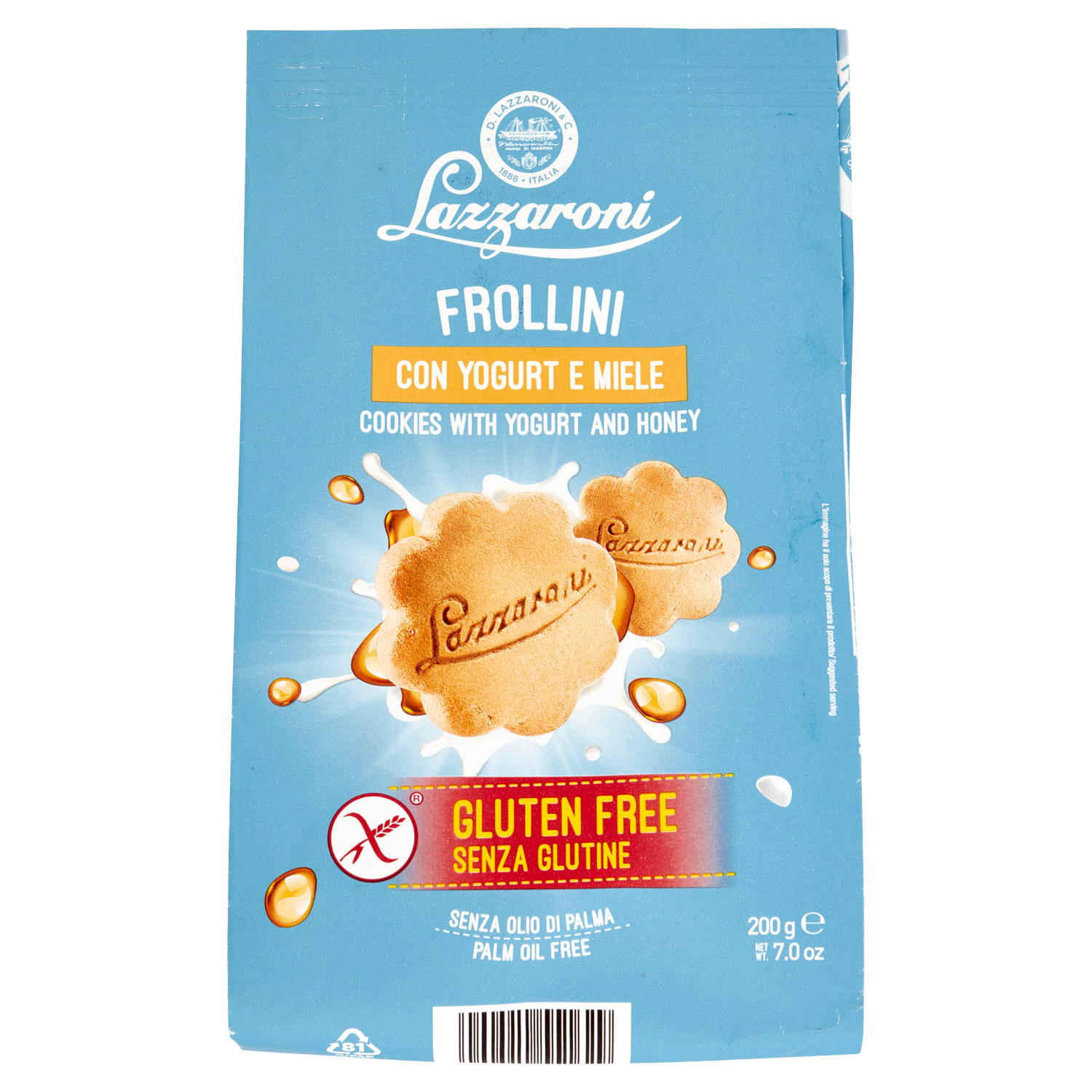 Lazzaroni - Frollini con Yogurt e Miele Senza Glutine 200g